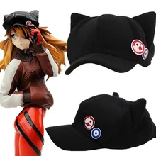 Черная неоновая Genesis Evangelion Ева АСУКА шапочка с кошачьими ушками Мягкие плюшевые шапки остроконечная шляпа Косплей шляпа для женщин Casquette