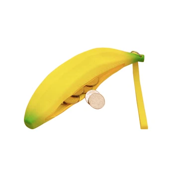 

Silica Gel Banana Coin Purses Hobos Coin Purses Key Wallet Children's Purses For Kids Yellow Ulrica Coin Bags For Women Funny