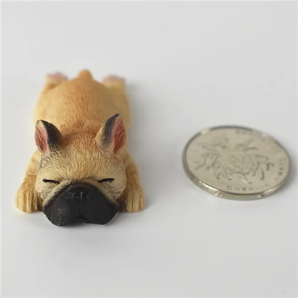 French Bull Dog Sleeping Lazy Pets Fridge Magnets PVC Figures Toys Car Home Office Decoration Gifts - S 15