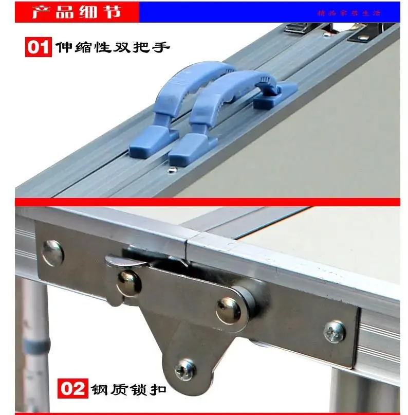 Открытый стол открытый квадратный кемпинг складной стол Меса складывающийся стол плианте Меса из алюминиевого сплава стол 180*60*70 см