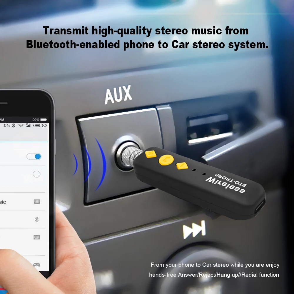 Беспроводной Bluetooth автомобиля Aux музыкальный приемник 3,5 мм jack Aux A2DP Bluetooth bluetooth-аудиоресивер автомобильный адаптер для громкой связи
