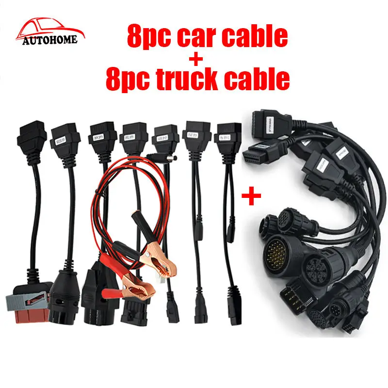 

latest product 8pc Car Cable +8pc truck cable  for TCS pro mvd auto OBD2 scanner with free china post shipping