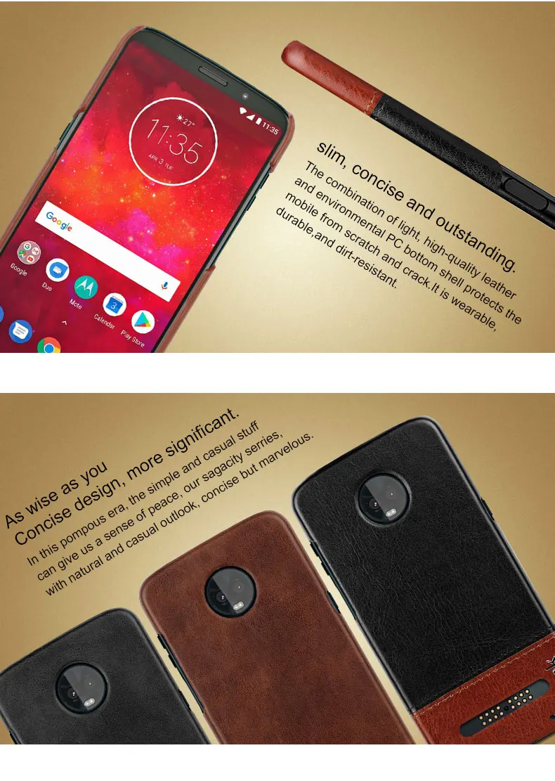 IMAK Ruiyi, серия, роскошный чехол из искусственной кожи для Motorola Moto Z3 Play, жесткий чехол-накладка из поликарбоната, качественный чехол для MOTO Z3 Play