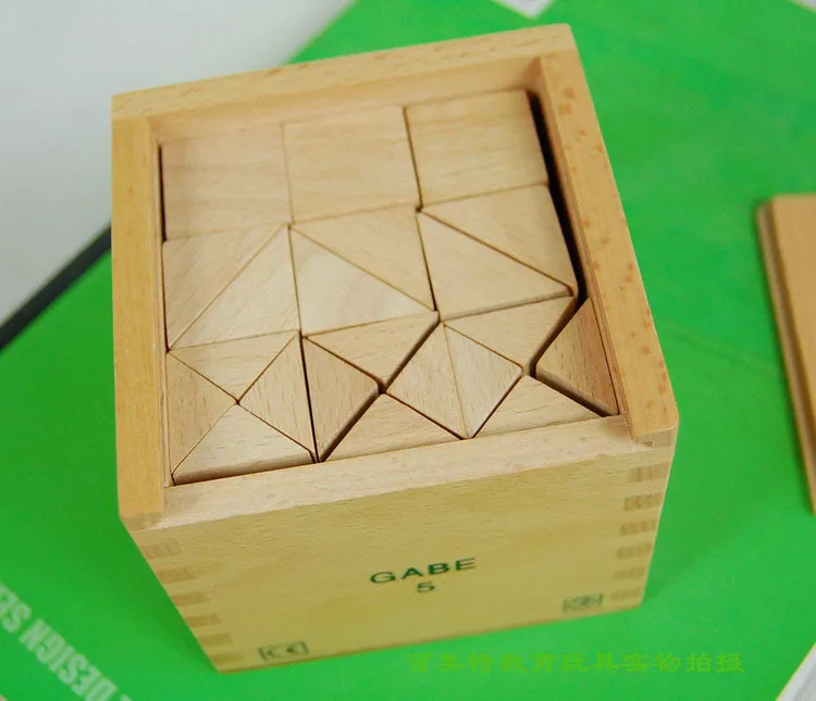 Froebel Baby Toys GABE5 Cube Balance And Symmetry Cognitive Combining/Matching Blocks Learnning Set Educational Child Gift baby-building-blocks-wooden