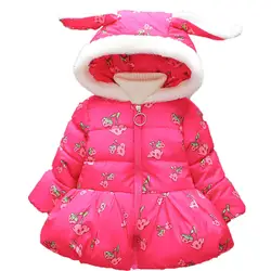 Muqgew для маленьких девочек зимняя одежда хлопковые пальто с капюшоном толстые теплые молния верхняя одежда младенческой Толстовка kleding Z06