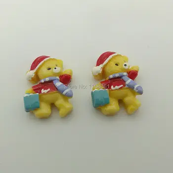 

5pcs/lot resin flat back black yellow Christmas bear 20mm Scrapbook Embellishment DIY Phone Decoration C112-9
