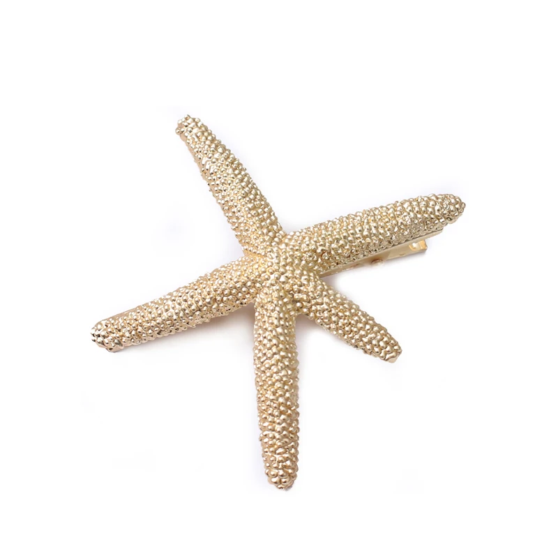

Cute Bride Golden Starfish Hair Clip Wedding Hair Accessories Women Headdress Hair Ornaments Jewelry