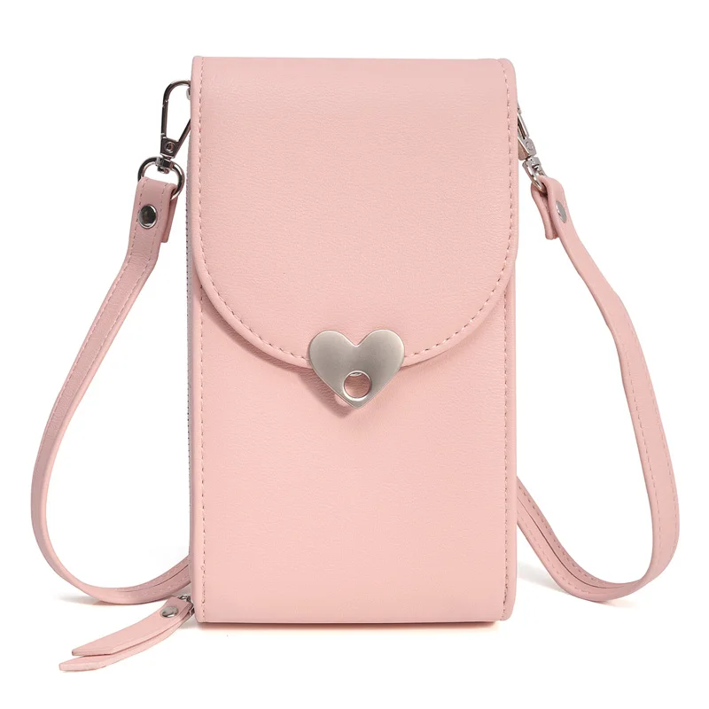 Light pink Роскошные женские pu кожаные мешочки для телефона для iPhone X XS 6 7 8 plus 5 маленькая сумка через плечо для samsung S10 S9 S8 plus S7 - Цвет: Light pink