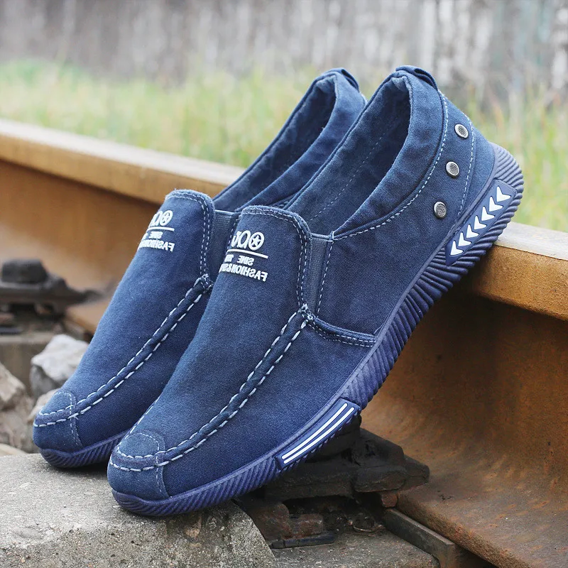

Summer fashion new men's canvas shoes zapatos hombre breathable lazy men's shoes low to help the old Beijing shoes