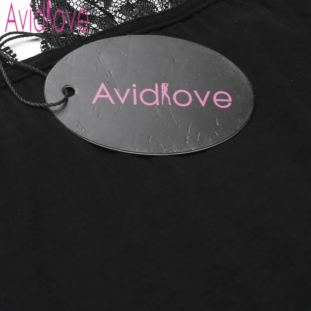 Женская хлопковая ночная рубашка Avidlove без рукавов с кружевом домашняя одежда|nighty