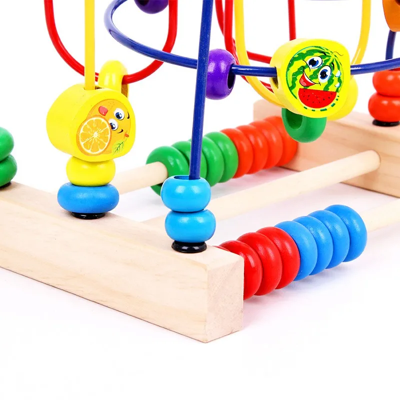 MOTOHOOD  Baby Toddler Early Educational Toys Round Circle First Bead For Kids Children Wooden Toys Puzzle Educational Toys  (6)