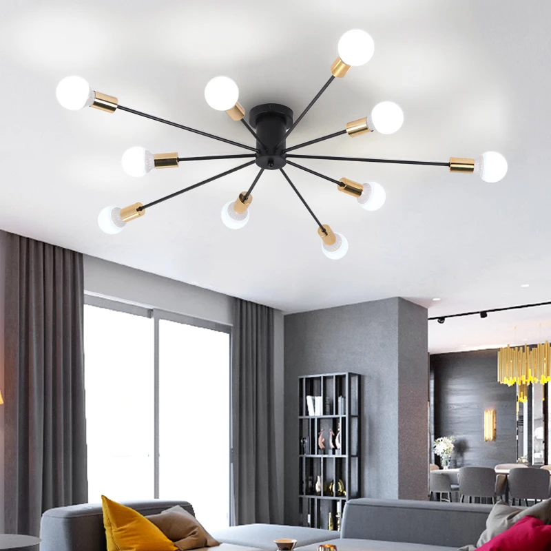 

Umeiluce Modern Nordic Ceiling Light Painted Iron Luminaria Chandelier Ceiling Lamp for Living Dining Room Bar Coffee