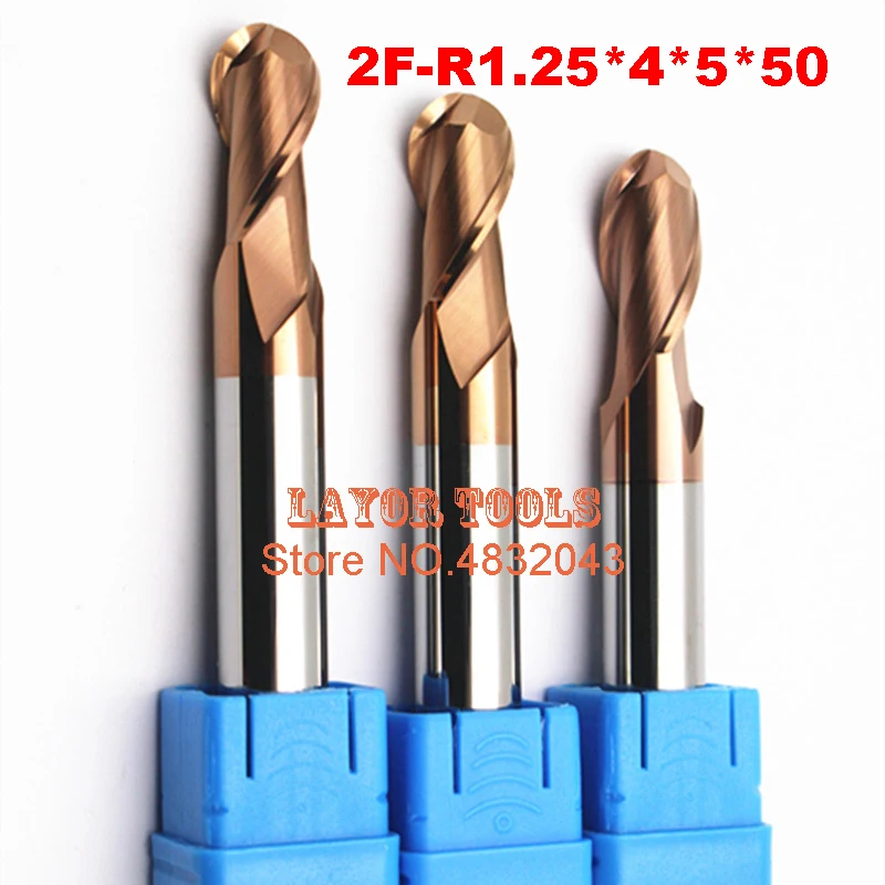 

R1.25*4*5*50 Carbide ball nose end mill ,cnc controller spindle carbide,milling cutter R1.25 ,the lathe tool,CNC milling tools