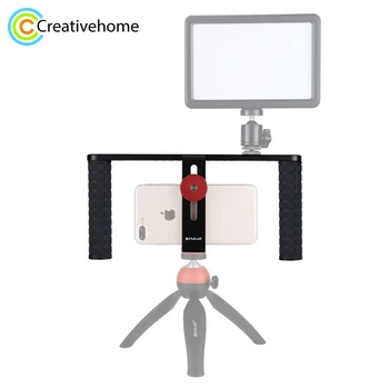 

PULUZ Smartphone Video Rig Filmmaking Recording Handle Stabilizer Aluminum Bracket for iPhone, Galaxy, Huawei,and Other Phone