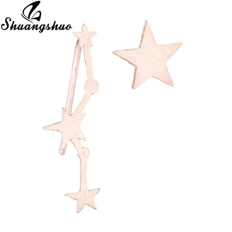 Shuangshuo крошечная звезда сережки-гвоздики для Для женщин oorbellen Нержавеющая сталь серьги, Ювелирное Украшение Луна pendientes mujer