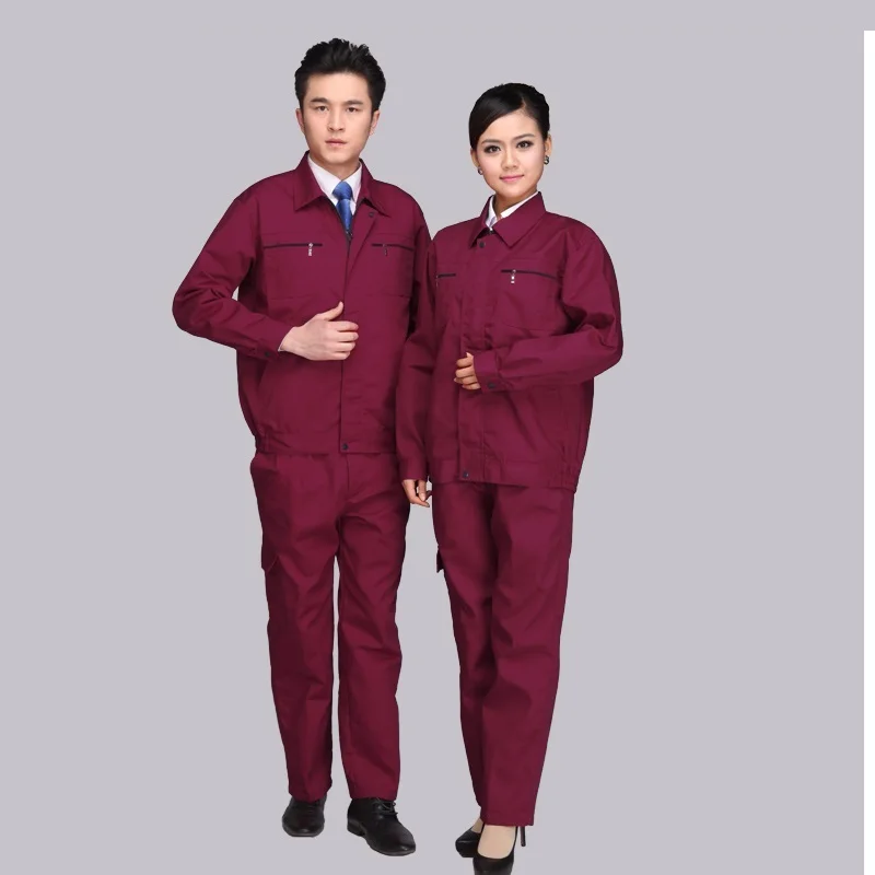 

(10 set-Shirt&Pant)Pure color Men long sleeve 4 s shop mechanics smock suit auto workers labor insurance clothing uniforms