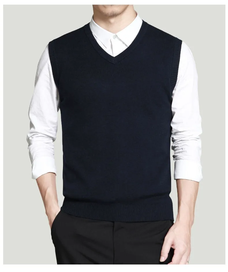 Mens vest sweaters casual style wool knitted business men sleeveless vest blusas 4XL Muls brand Brown Gray Black Navy MS16035