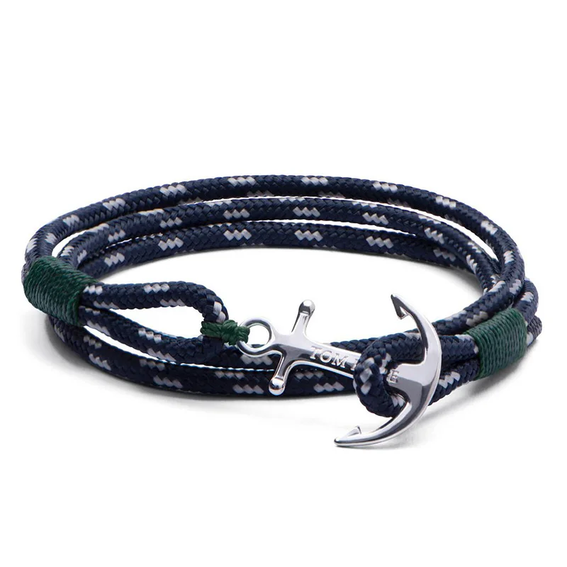 aço inoxidável corda âncora tom pulseira esperança com caixa e tag