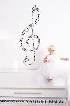 

Huge Single Music Quotes Pattern Wall Sticker Home Music Series Art Decor Wall Decals Mural Vinyl Baby Room Wall Decals WM194