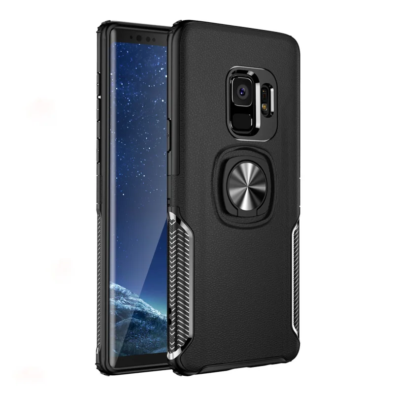 

Shockproof Armor Case For Samsung Galaxy S9 Plus Case TPU Hard Car Magnet Cover for Samsung S9Plus S8 Finger Ring Holder Case