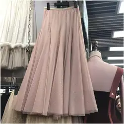 2019 Весна новое поступление корейский стиль Faldas Largas Elegantes плиссированная юбка универсальная тонкая высокая Талия русалка юбка Бесплатная