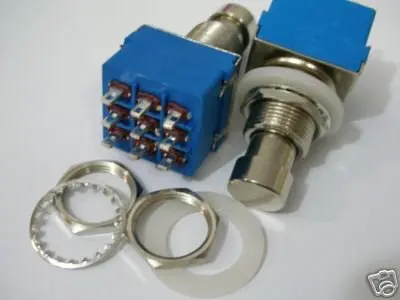 2 шт. 9-контактный 3PDT коробка педалей эффектов для гитары Stomp Foot Metal Switch True Bypass SB |