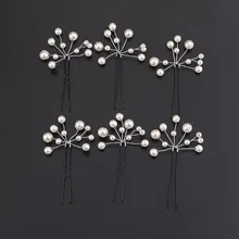 6 шт. хрустальные жемчужные свадебные заколки для волос заколки для невесты заколки для волос головной убор Свадебные аксессуары для волос