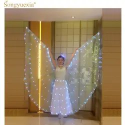 SONGYUEXIA/Женская светодио дный етная танцевальная юбка-бабочка с крыльями, Детская светодио дный балетная юбка