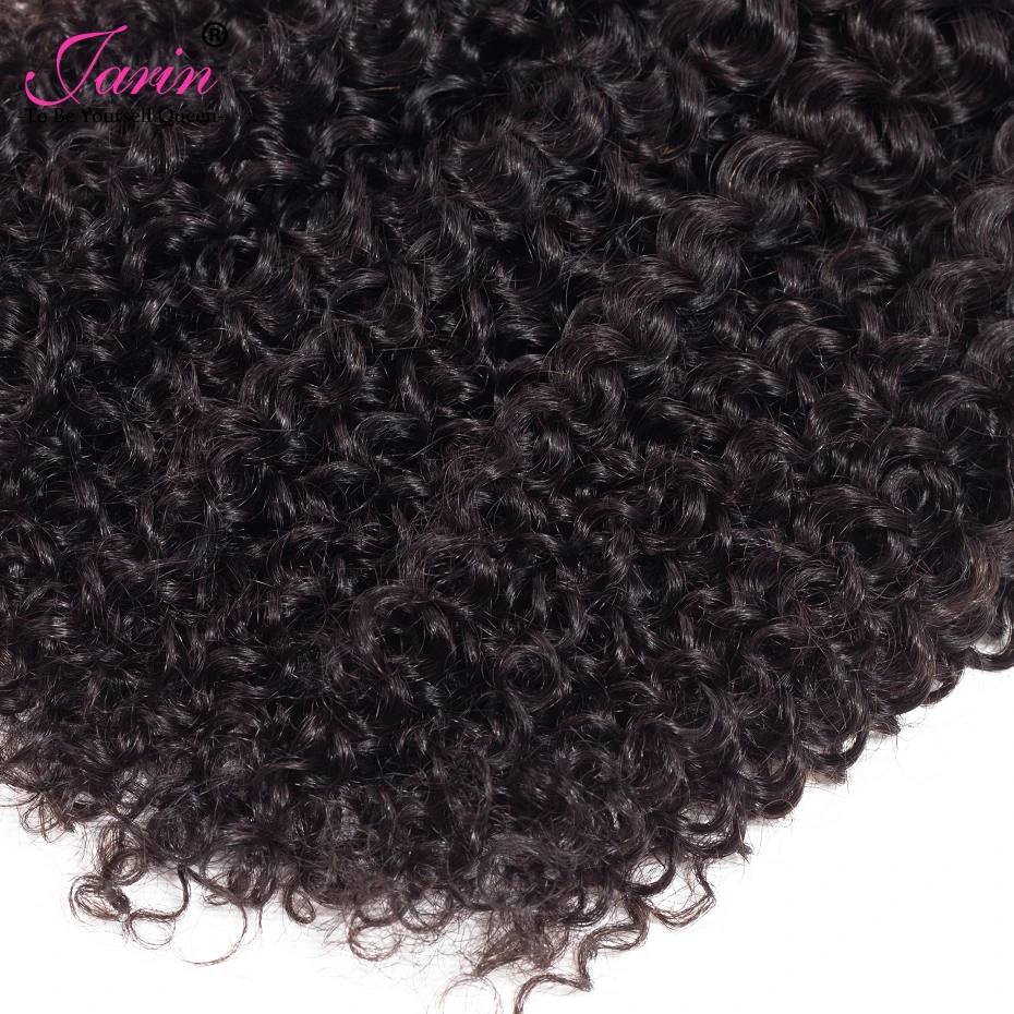 JARIN Kinky Curly человеческие волосы пряди с закрытием Remy бразильские волосы 3 пряди с закрытием шнурка 4*4 средняя три части