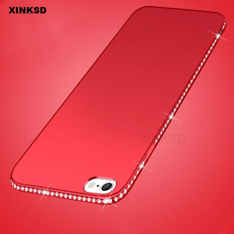 

Full Cover Silicone Phone Case For iphone 6 s 7 8 Plus Candy Colors Shining Rhinestone Case For iphone X 5 5s 6s 8 7 Shell v5