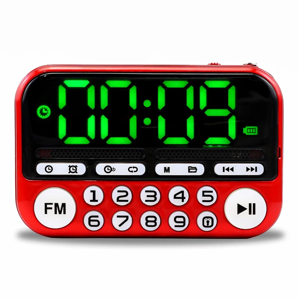 

c-866 Portable Mini FM Radio Speaker Music Player TF Card USB For PC iPod Phone with LED Display Dancing mp3 HiFi Alarm clock