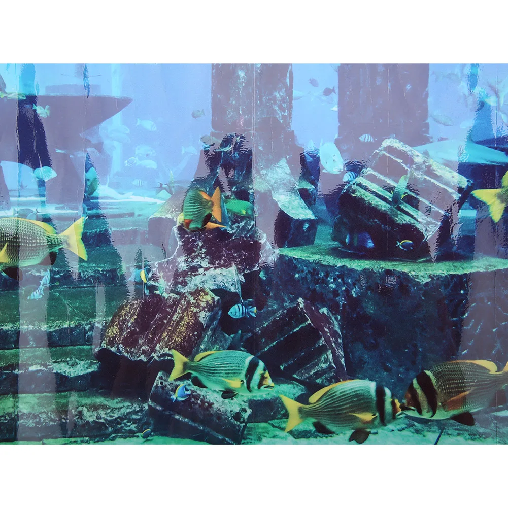 ПВХ Коралловый аквариум фон подводный плакат рыба настенные декоративные стикеры синий свежий морской аквариум