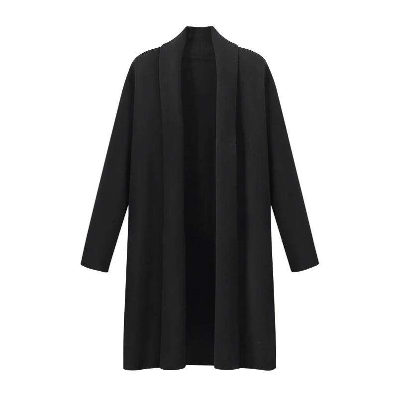 Autumn Winter Plus size XL-5XL Women Sweaters Knitwear Solid Long Sleeve Cardigans Knitted Sweater Open stitch Coat (19)