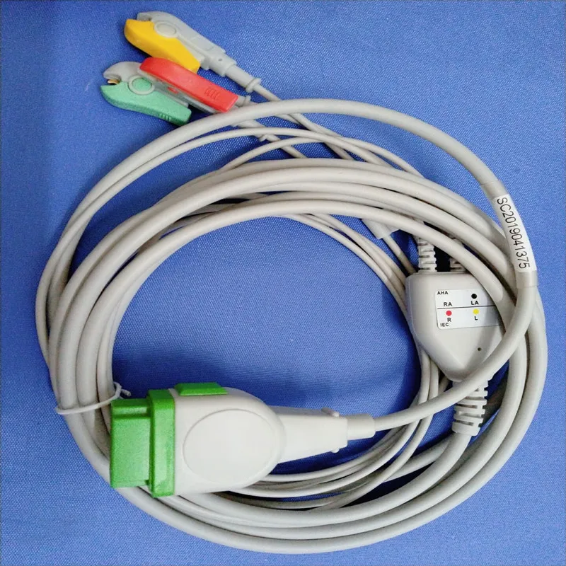 Один кусок 3 провода клип/захват ECG/EKG кабель leadwire для GE Marquette Dash Pro4000 DASH PRO 3000