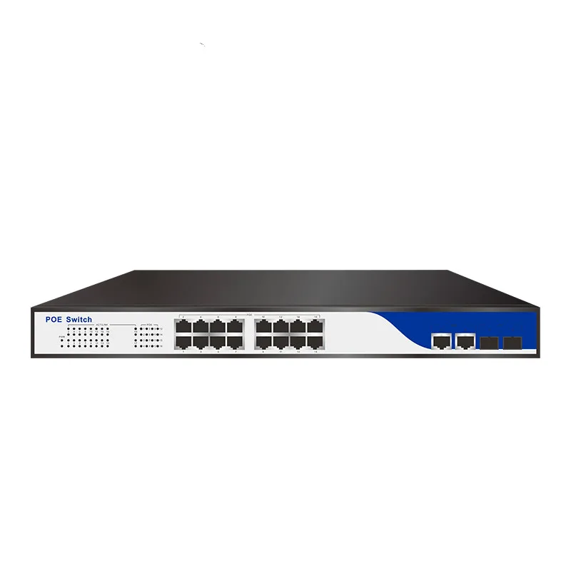 B8 250 w мощность встроенного 16 + 2 гигабитных переключатель POE 1000 Мбит/с rj45/sfp для