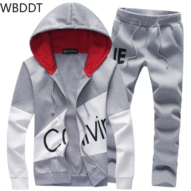 

WBDDT Two Piece Men Set Sport Tracksuit Outfit Sweat Suits Hoodies & Long Pants Track Mens Clothing 5XL 2 Sets Drop Shipping