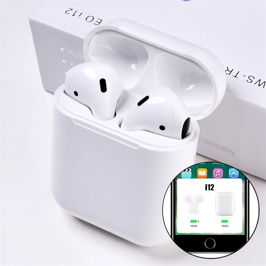 True i12 tws всплывающие bluetooth наушники Беспроводные сенсорные вкладыши гарнитура i12tws