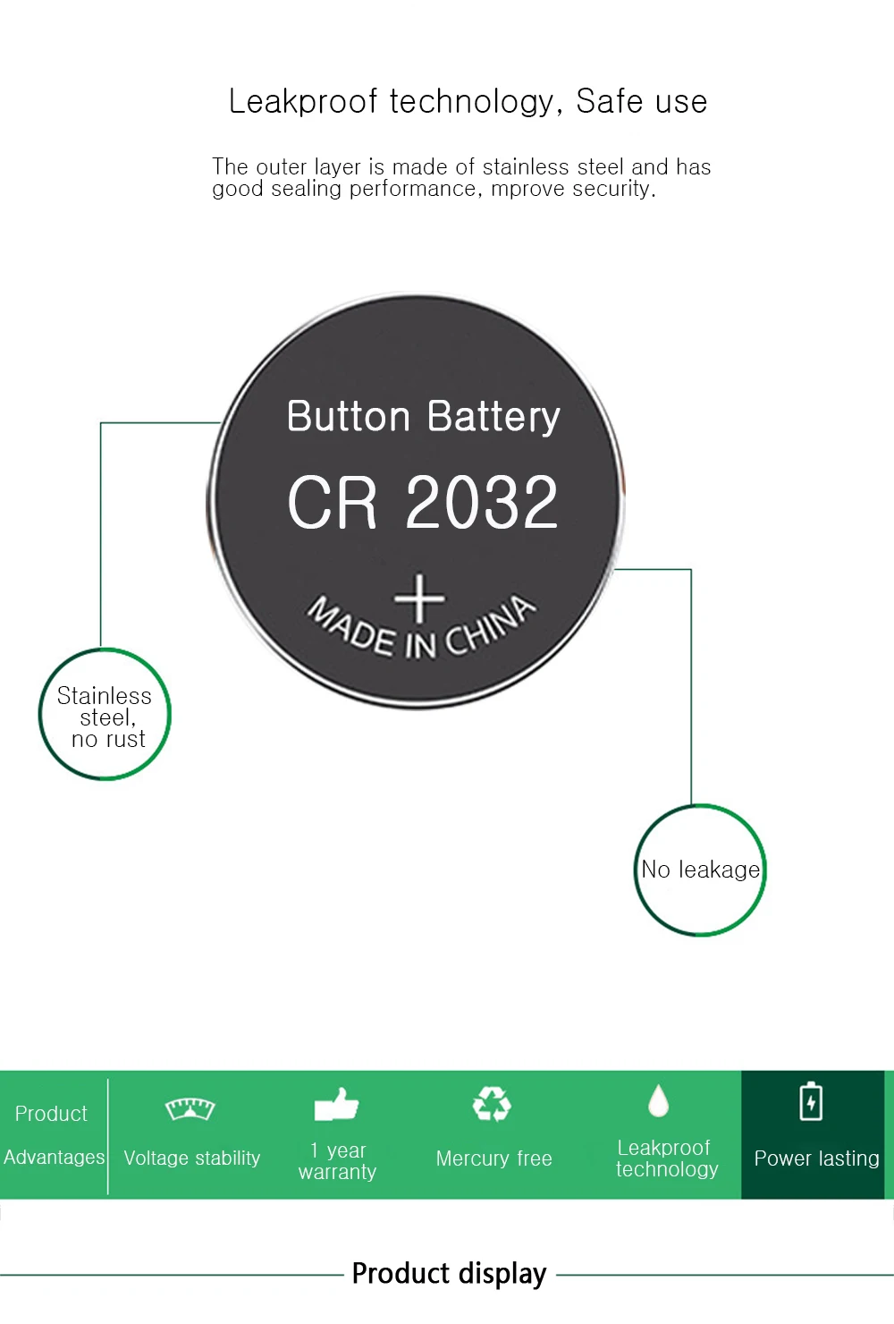 3V CR2032 литиевая Кнопочная батарея BR2032 DL2032 ECR2032 CR 2032 кнопочные батарейки для часов и т. Д.; 5 шт 30mAh