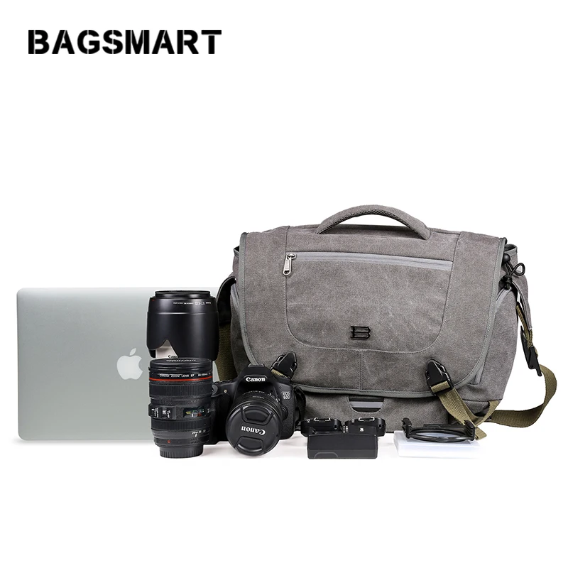 

BAGSMART Vintage Waterproof Digital SLR Camera Messenger Bag Canvas Travel Casual Satchel Multifunctional Crossbody Bag