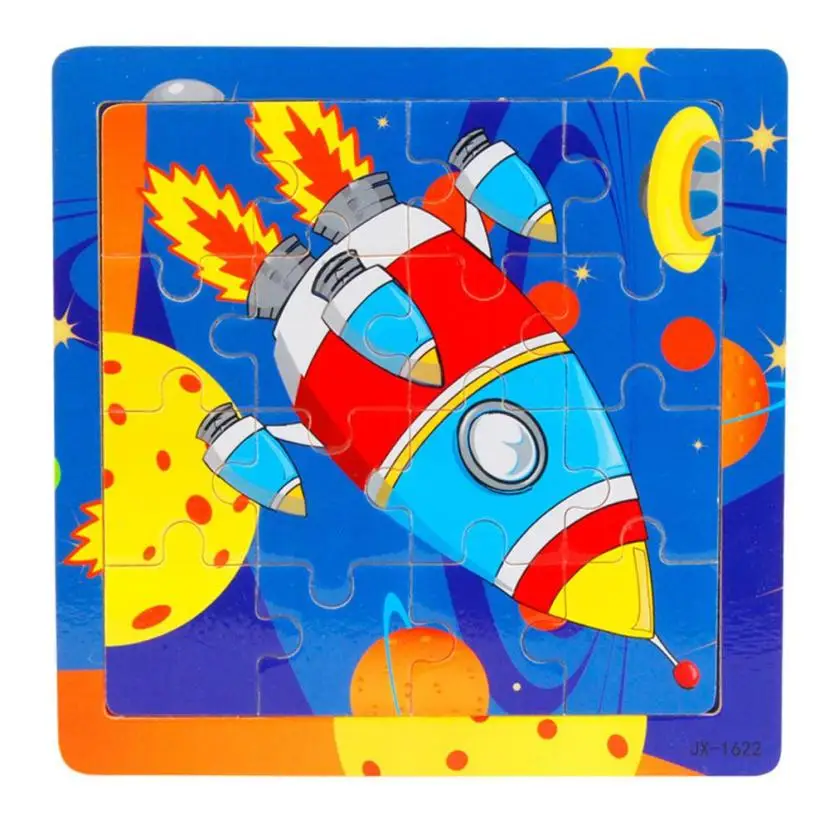 Buy Wooden Kids 16 Piece Jigsaw Toys Wooden 3D Puzzle Jigsaw Wooden Toys For