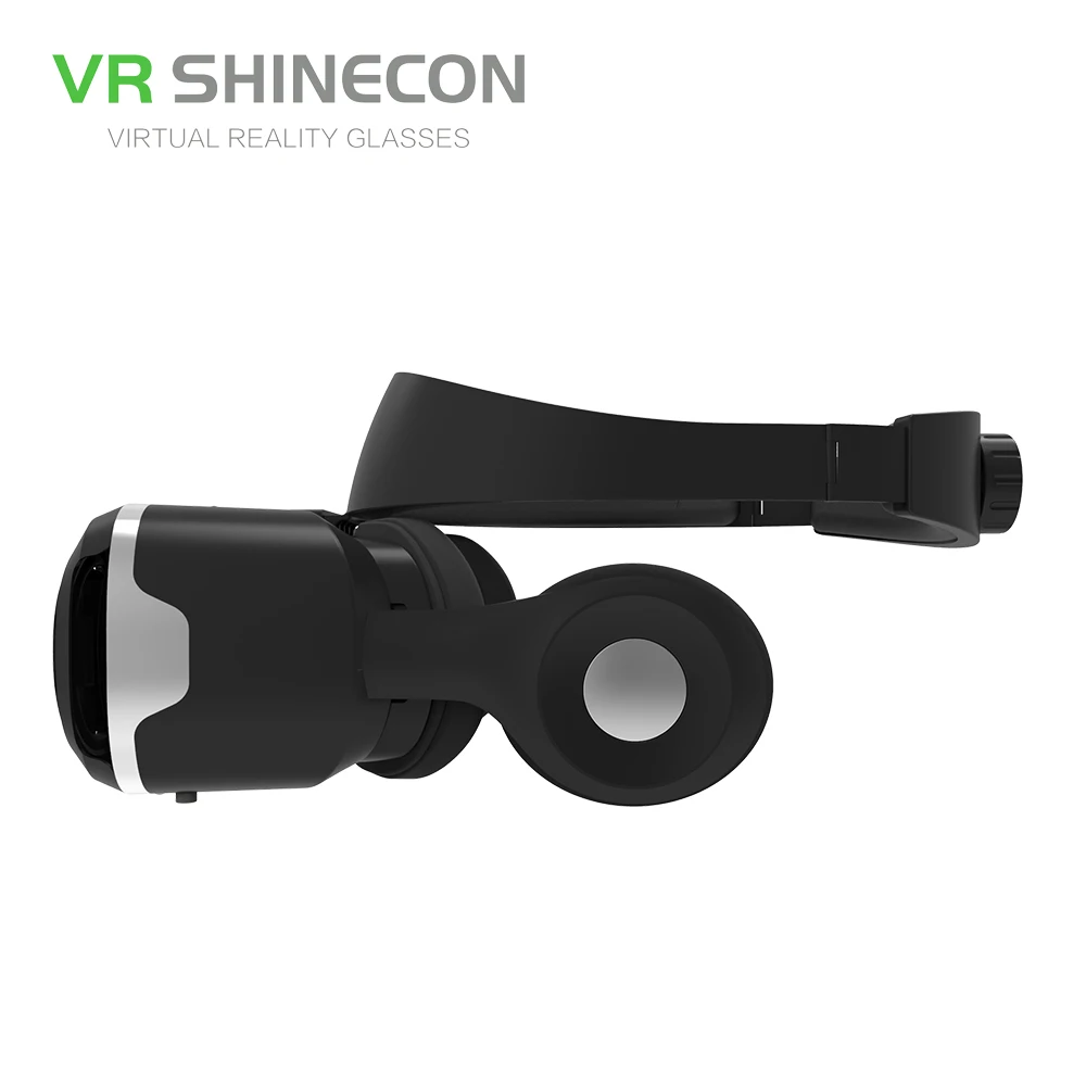 VR Shinecon 4,0 стерео Виртуальная реальность смартфон 3D очки гарнитура Google BOX+ наушники/кнопка управления для 3,5-5,5 'мобильный телефон