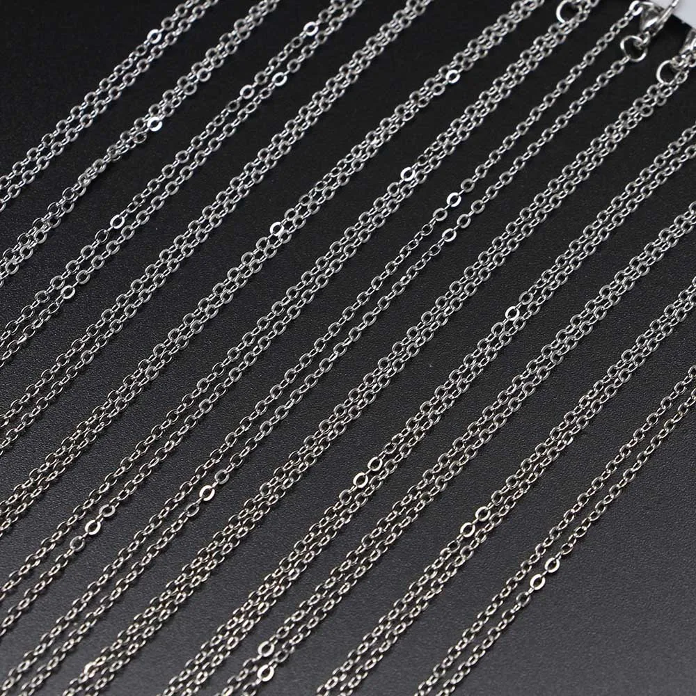 White K Lobster Clasp Necklace Charm 12Pcs/Pack 40cm Chains For DIY Jewelry Making Materials Accessories Wholesale