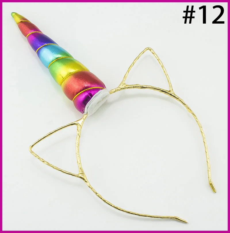 

free shipping 30pcs Unicorn Headbands for Dance Party Handmade Gold Covered Hairbands Girls Hair Accessories