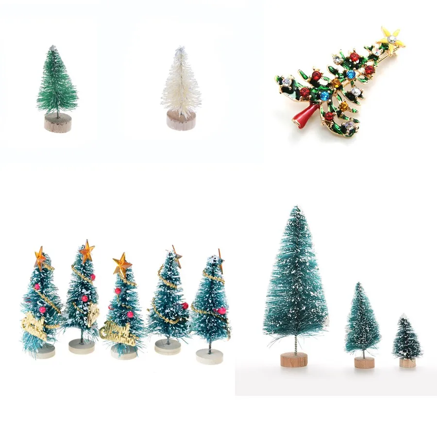 

1pc DIY Christmas Tree 4 styles Small Pine Tree Mini Trees Placed In The Desktop Home Decor Christmas Decoration Kids Gifts