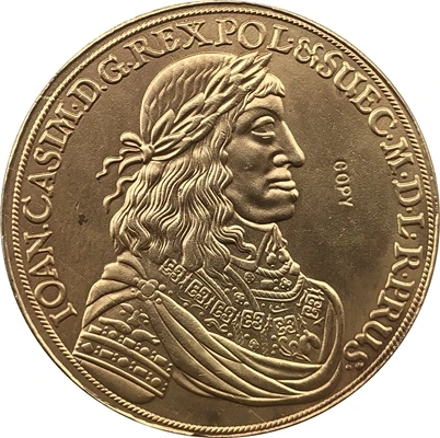 

24-k Gpld-Plated 1660 Poland coins COPY 42mm