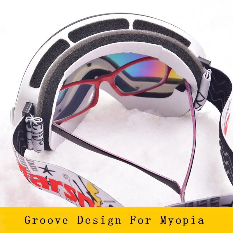 Marsnow gafas de esquí doble UV400 Anti-niebla de lente gafas de máscara de esquí hombres, mujeres y niños niño niña nieve Snowboard gafas