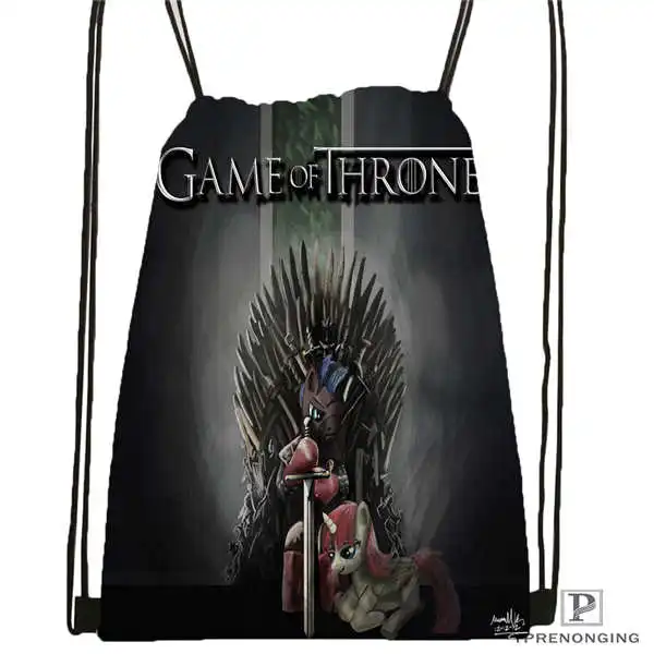 Custom gray the game of thrones Drawstring Backpack Bag Cute Daypack Kids Satchel Black Back 31x40cm