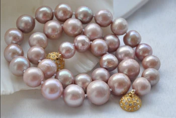 

AA#AAA++ 14mm ROUND PURPLE FRESHWATER PEARL NECKLACE 17inch (A0327)