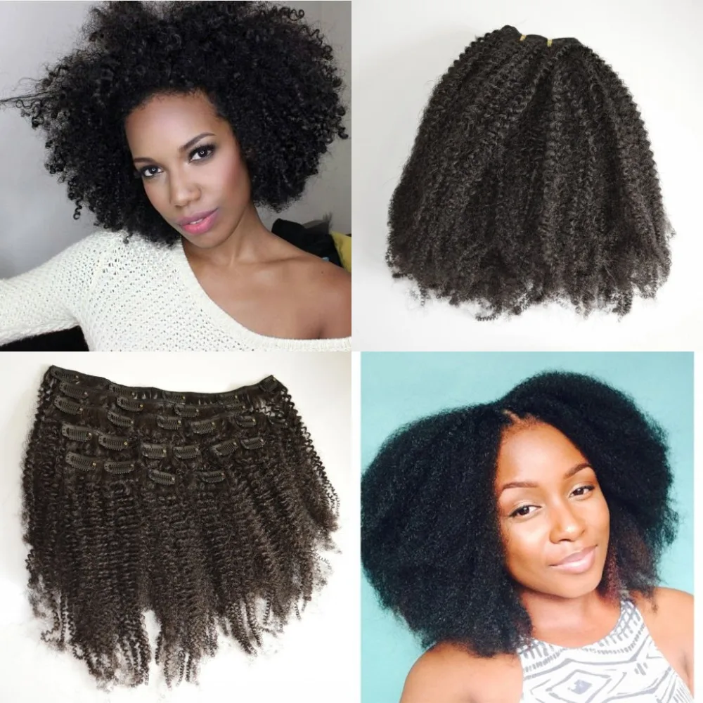 3c,4a,4b,4c Afro Kinky Curly Clip In Human Hair Extension ...