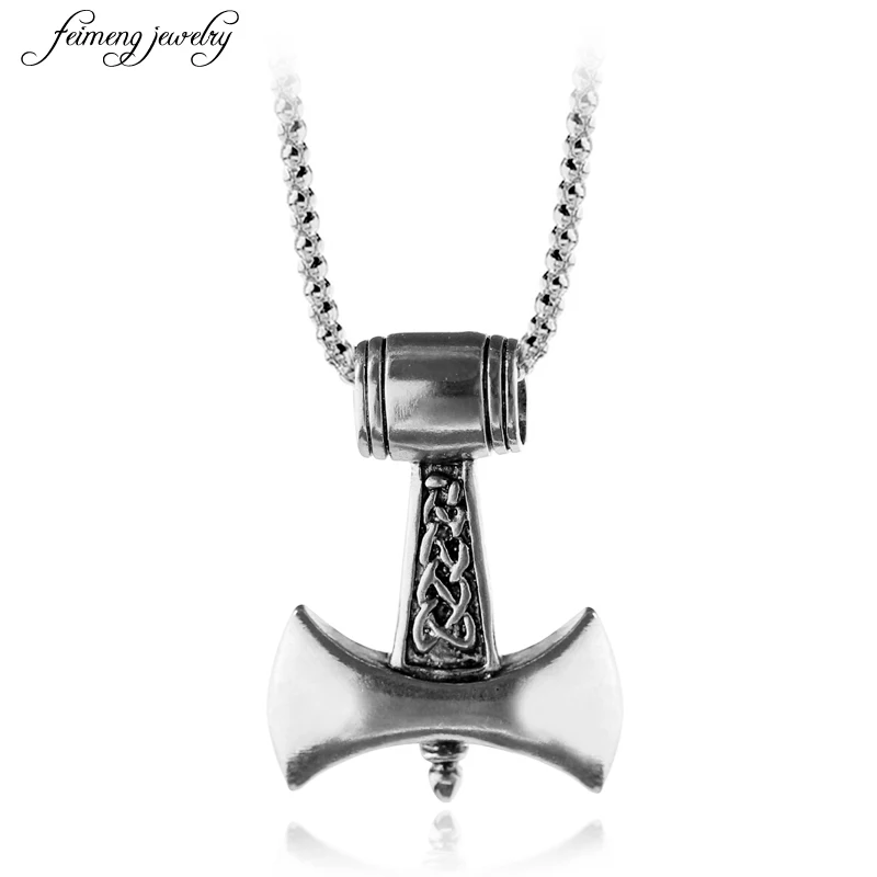 

Ettin Viking Ax Vintage Necklaces Antique Silver Alloy Ettin Viking Ax Pendant Necklaces For Women Men Jewelry Accessories